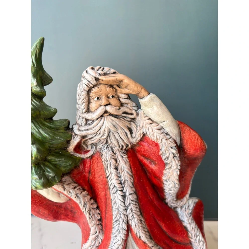 Vintage 1986 Ceramic Santa Claus Figurine Christmas Decor Old World Hand Paint